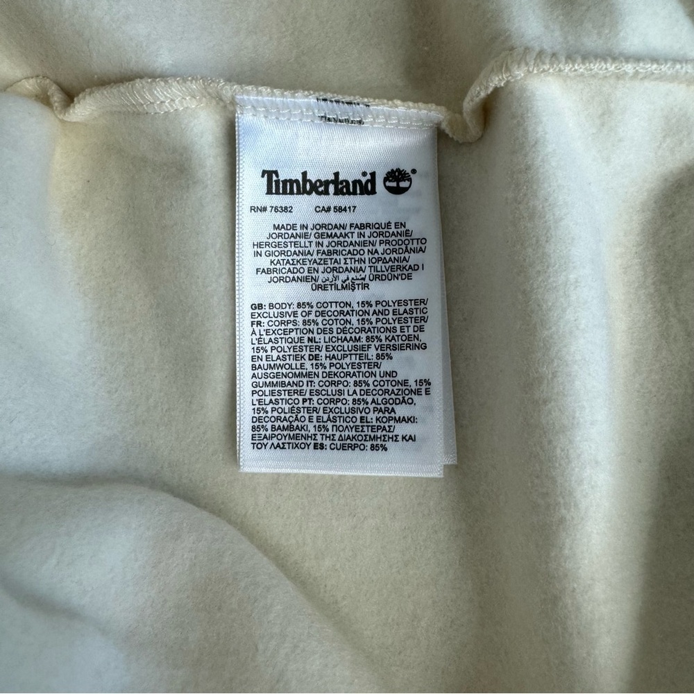 Timberland Woman’s Core + Funnel Neck Sweatshirt In Beige SZ. L - Picture 12 of 14